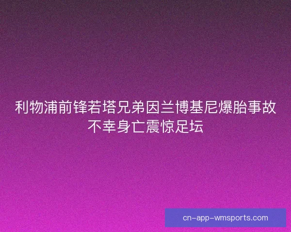 利物浦前锋若塔兄弟因兰博基尼爆胎事故不幸身亡震惊足坛
